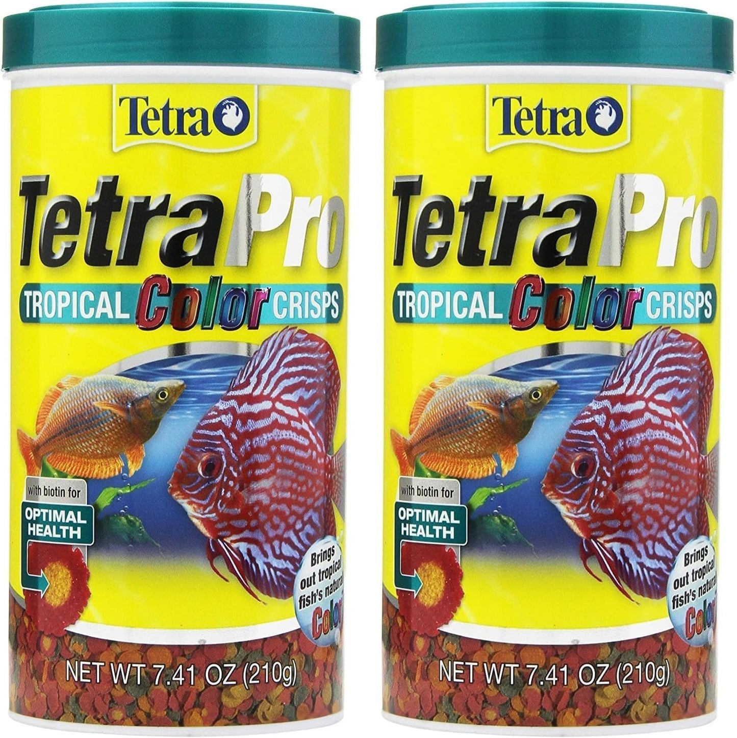 TetraPro Tropical Color Crisps, Fish Food with Natural Color Enhancers, Tropical Fish Food, 7.41 Ounces (Pack of 2)