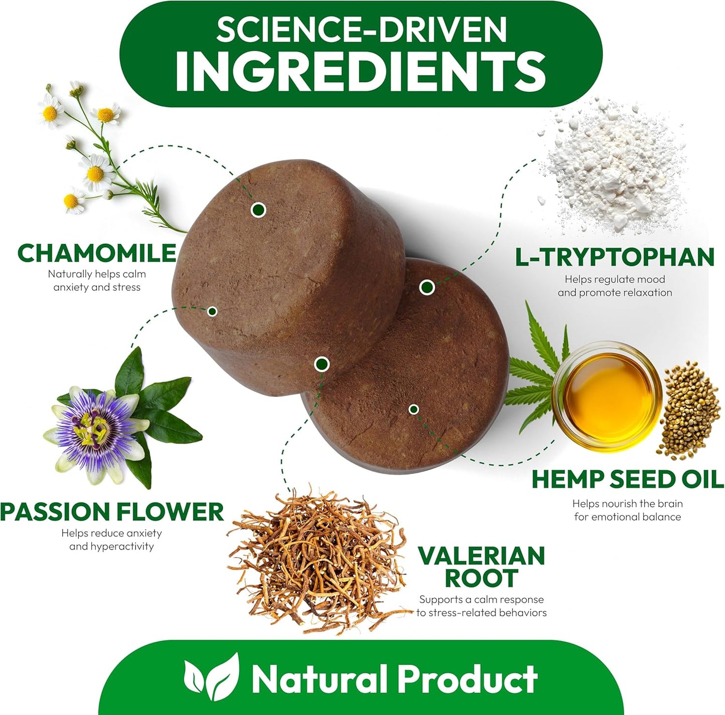 Hemp Calming Chews for Dogs - 170 Dog Calming Chews - Anxiety Relief Treats - Advanced Stress Relief Supplement, Separation Aid, Barking, Fireworks, Melatonin - Hip & Joint Support - Made in USA