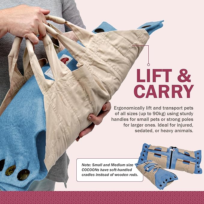 Cocoon® - Eco-Friendly Pet Burial & Cremation Ceremony Kit (Premium Wool) - Casket for Dogs and Cats – Size for Every Breed (Choose Size & Color) (Large, Light Blue)