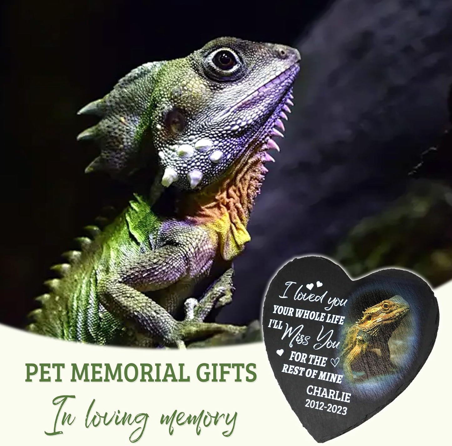 ODB Gifts for Loss of Gecko, Gecko Memorial Stone, Gecko Memorial Gifts, Gecko Loss Gifts, Gecko Head Stones, Cemetery Decorations for Grave, Lizard Grave Marker, Gifts for Gecko Lovers (Gecko)