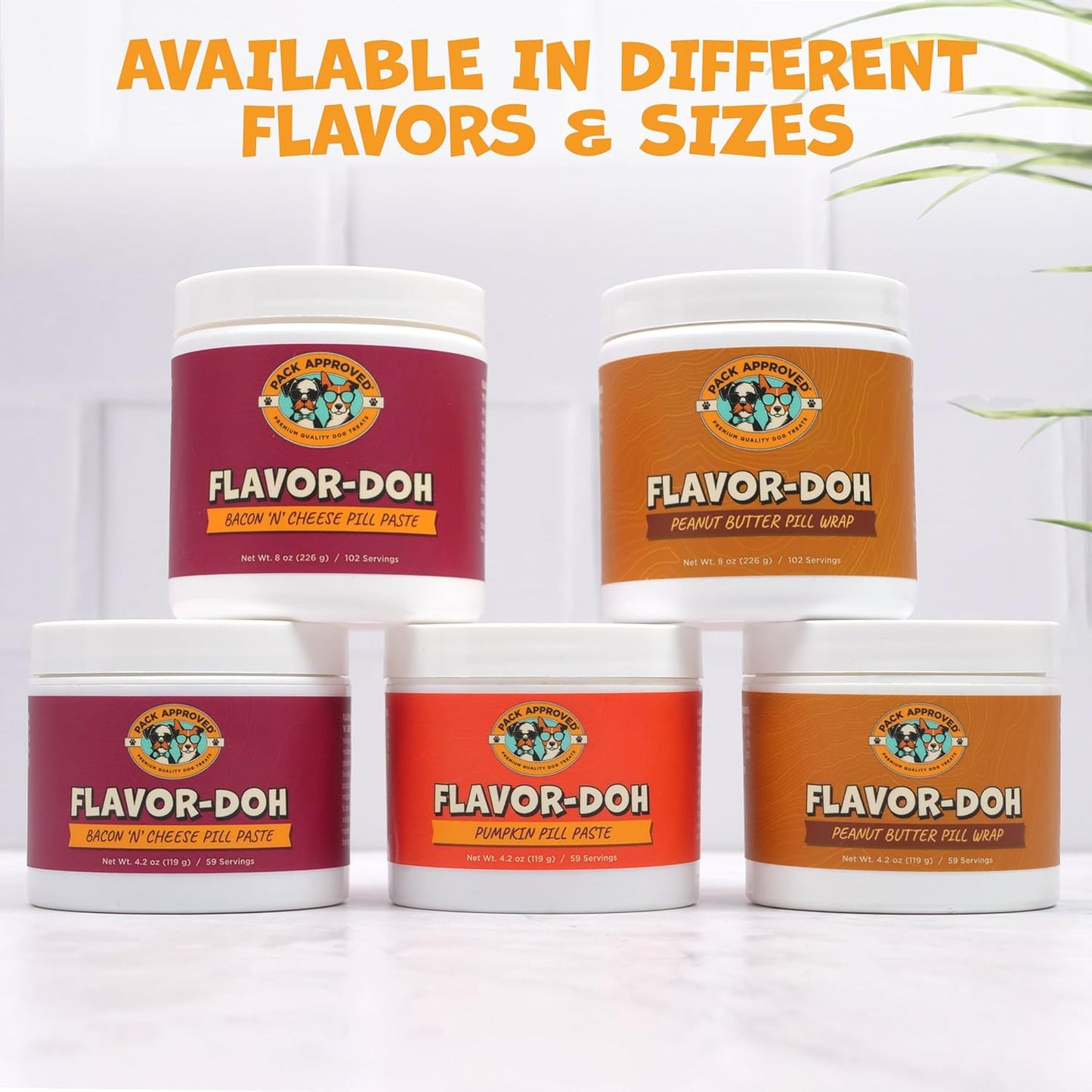 Flavor-Doh - Flavored Pill Wrap for Dogs to Hide Capsules and Create Pill Treats for Dogs - Easy-to-Use Treat Paste for Pet Medication - Bacon n' Cheese (8oz)