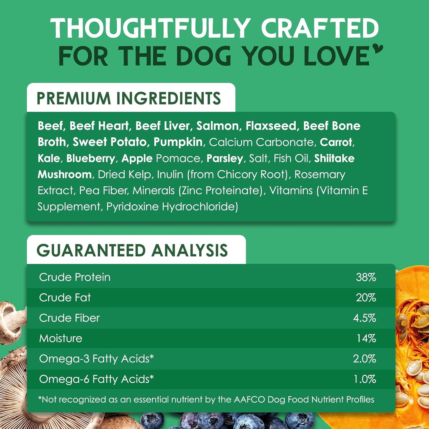 Farmland Traditions The Good List Air-Dried Dog Food, Premium Beef & Bone Broth for Dogs, Protein Rich & Grain-Free Nutrition, 2.2 Pound Bag