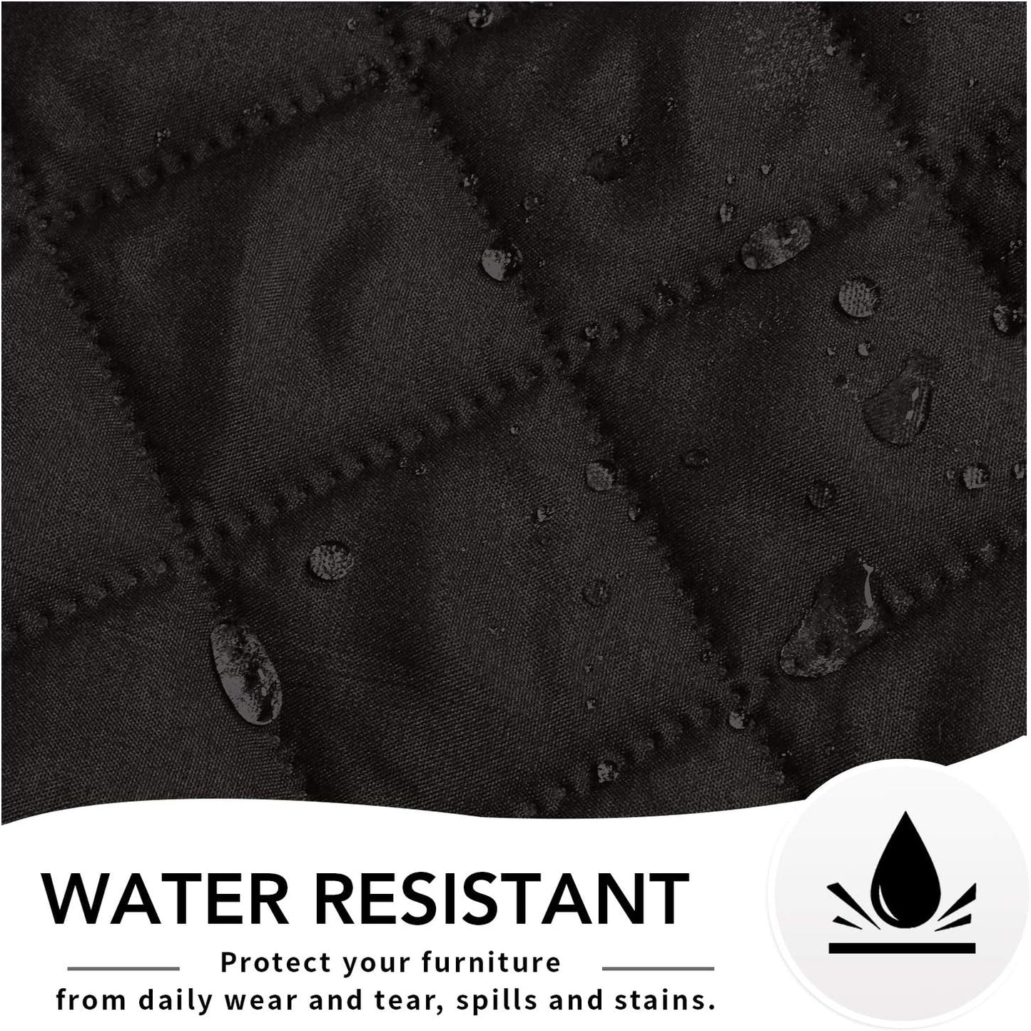 Easy-Going Oversized Recliner Chair Slipcover Reversible Sofa Cover Water Resistant Couch Cover Furniture Protector with Elastic Straps for Pets Dog (Oversized Recliner, Black/Black)