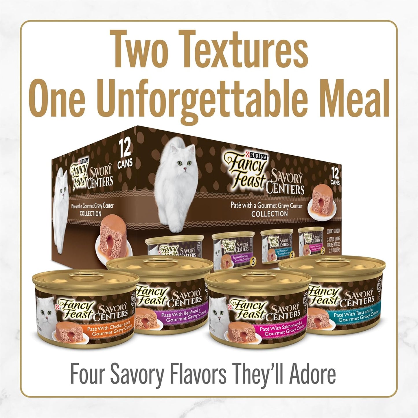 Purina Fancy Feast Savory Centers With Chicken Wet Cat Food Pate with Gourmet Gravy Center - (Pack of 24) 3 oz. Cans