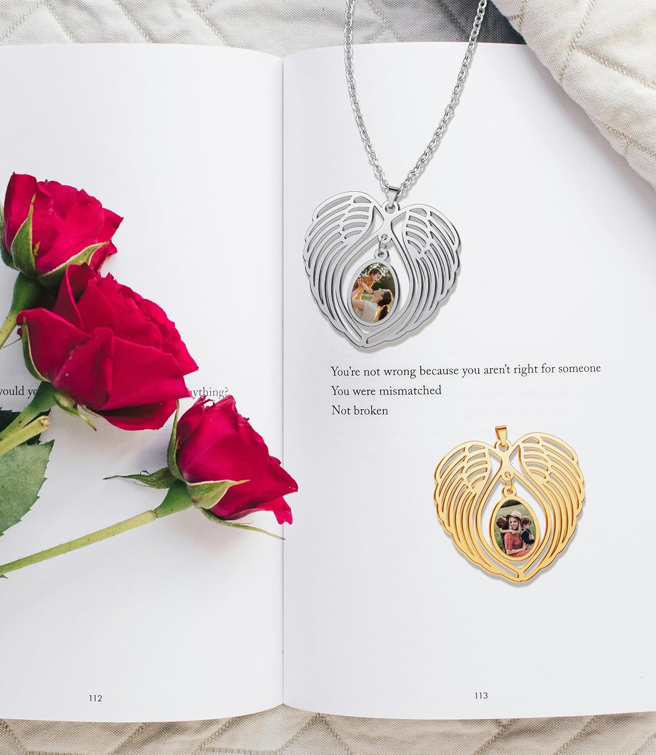 CharmSStory Personalized Photo Necklaces Custom Engraved Name Necklace Memory Keepsake Picture Necklace Pendant Customized Gifts for Women Men