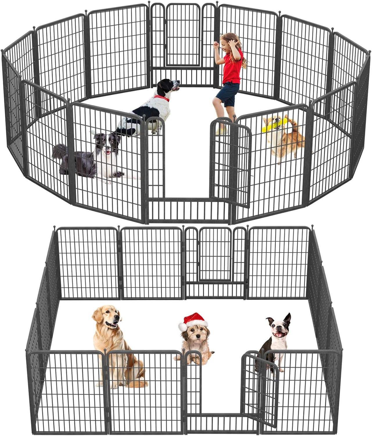 Dog Playpen 40" Height 14 Panels Portable Pet Fence Outdoor for Yard Indoor Dog Pen Puppy Playpen Indoor for Medium/Small Animals, Heavy Duty Pet Pen for RV, Camping, Yard