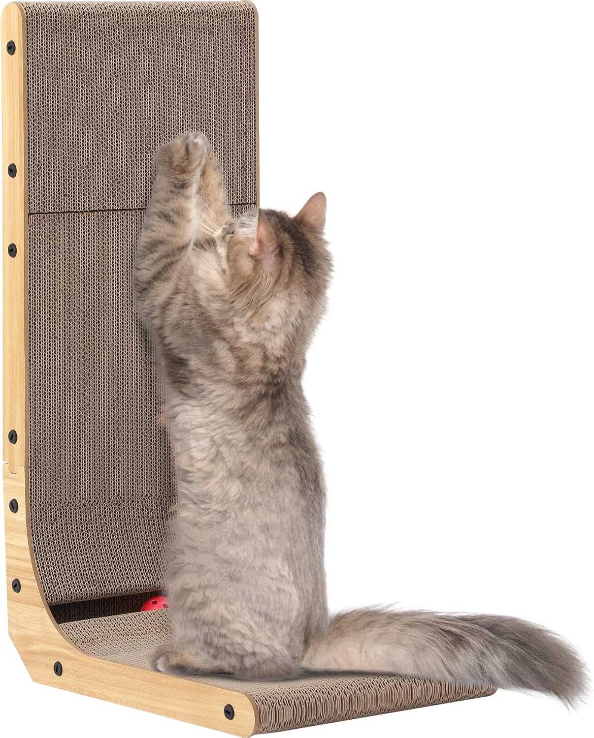 Cat Scratcher, 26.7 L Shape Cat Scratch Pad Wall Mounted, Cat Scratching Cardboard for Indoor Cats