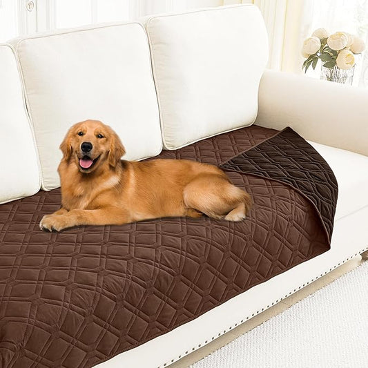 Smiry Waterproof Dog Blanket, 30x70 Inch Soft Pet Bed Cover Reversible, Washable Sofa Couch Furniture Protector for Small Medium Large Dog Puppy Cat, Brown/Chocolate