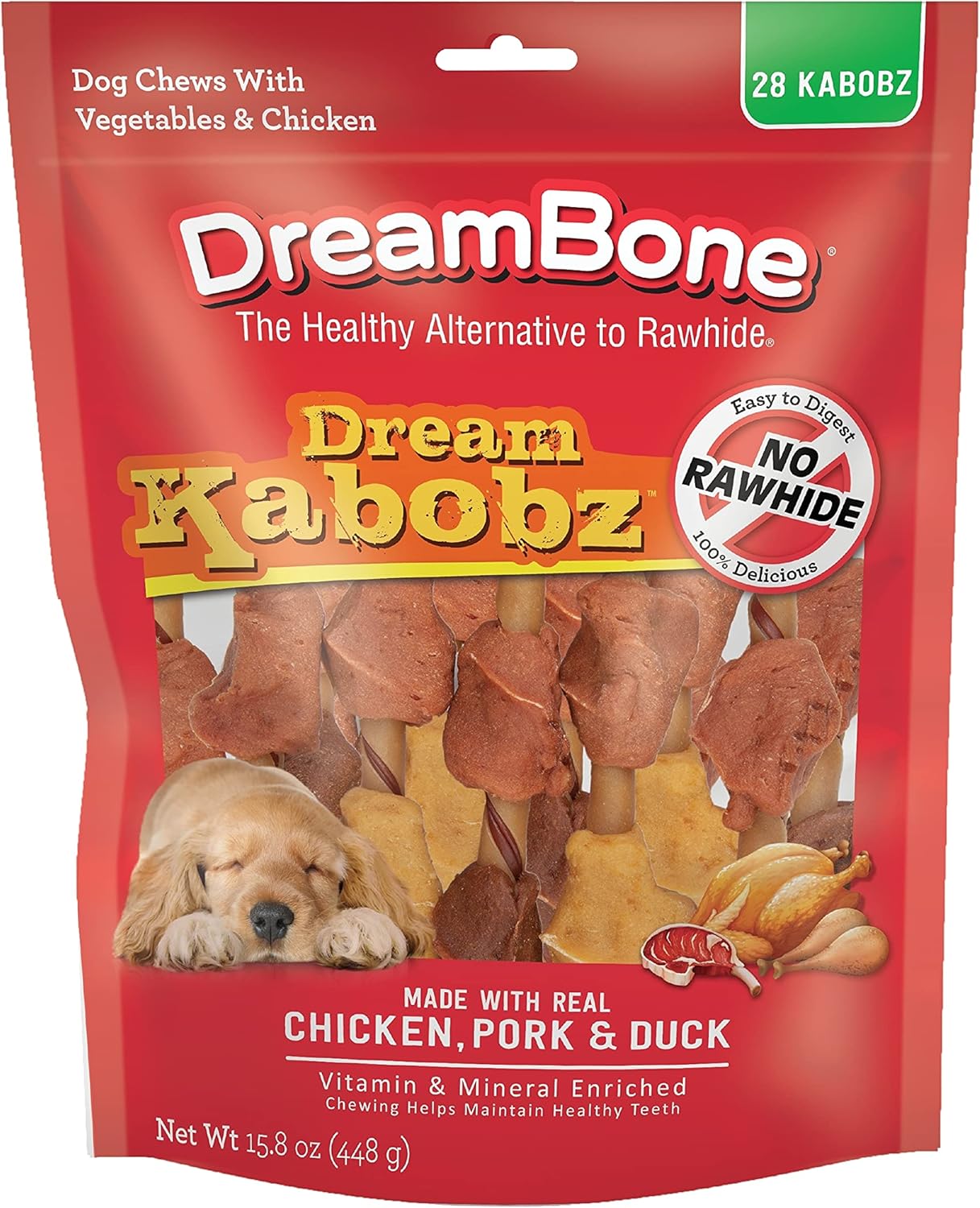 DreamBone Dream Kabobz 28 Count, Rawhide-Free Chews for Dogs