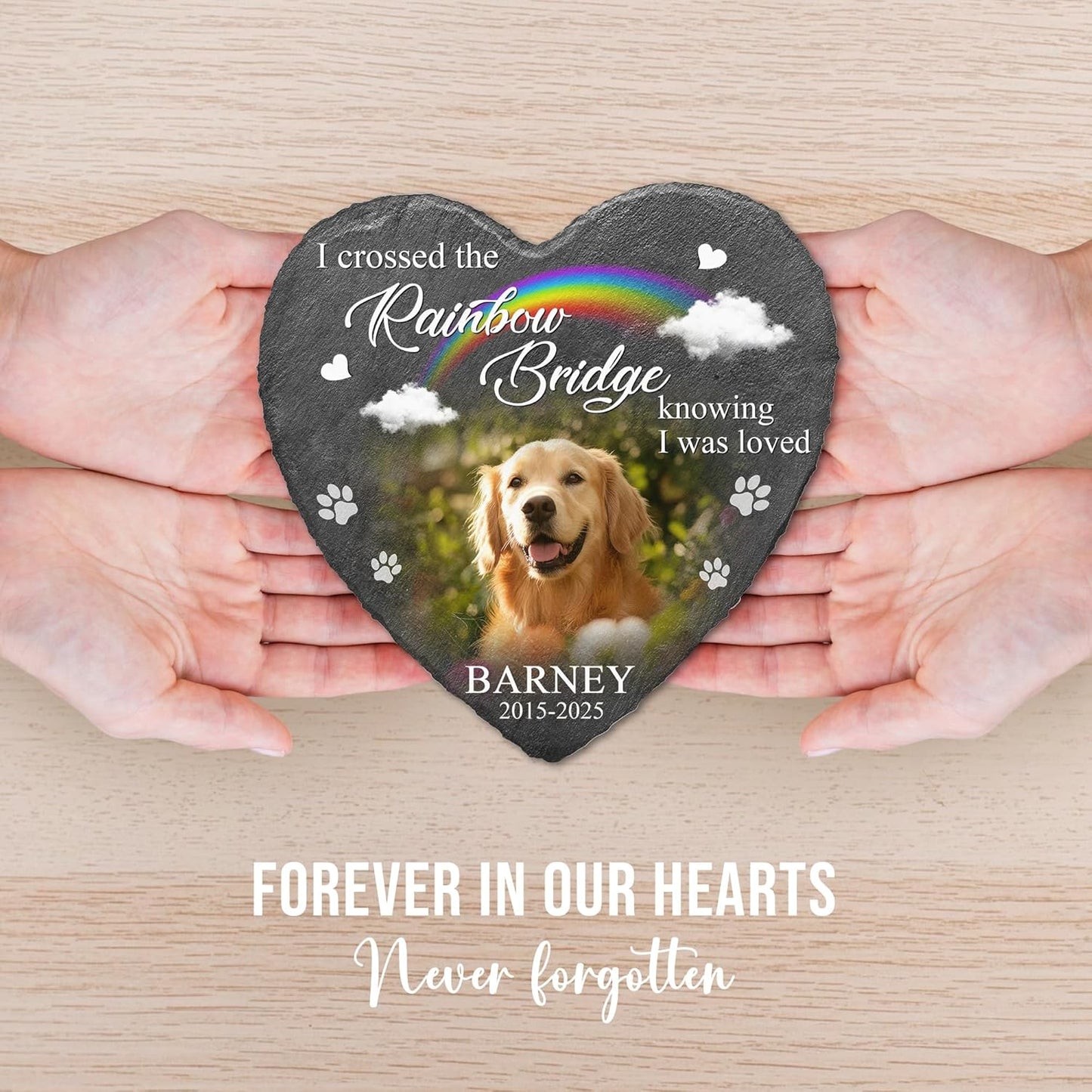 Custom Dog Memorial Stones Personalized Dog Gifts | Pet Memory Thoughtful Gifts for 4-Legged Companion Passed Away | Pet Stones Memorial Dogs with Photo | Best Remembrance Gift for Pets Loss
