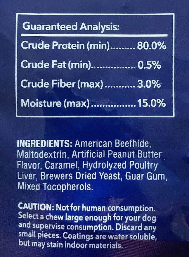 Pet Factory 100% Made in USA Beefhide 4" Knotted Bones Dog Chew Treats - Peanut Butter Flavor, 18 Count/1 Pack