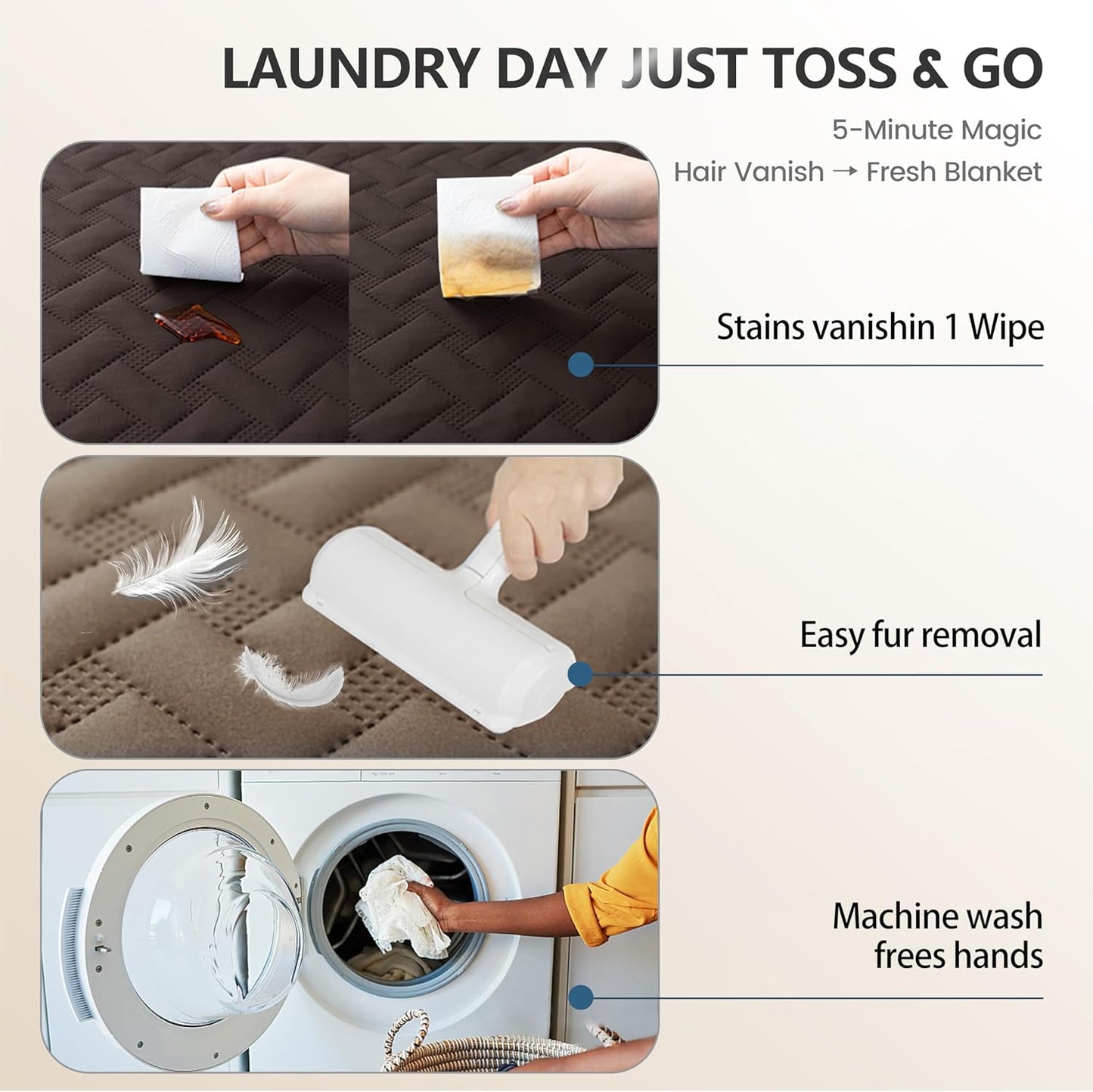 gogobunny 100% Double Sided Waterproof Dog Blanket Soft Pet Bed Cover Reversible Protect Furniture Couch Sofa Car for Puppy Cat (Dark Coffee/Light Coffee, 68x82 Inch (Pack of 1))