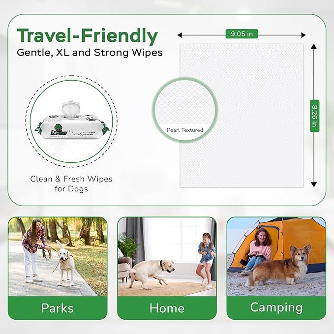 Dog Essentials Starter Kit - New Puppy Kit with Pet Wipes, Paw Balm, Dental Teeth Cleaning Wipes and Poop Bags Set - Complete Dog Kit for Travel, Camping & Gift Set