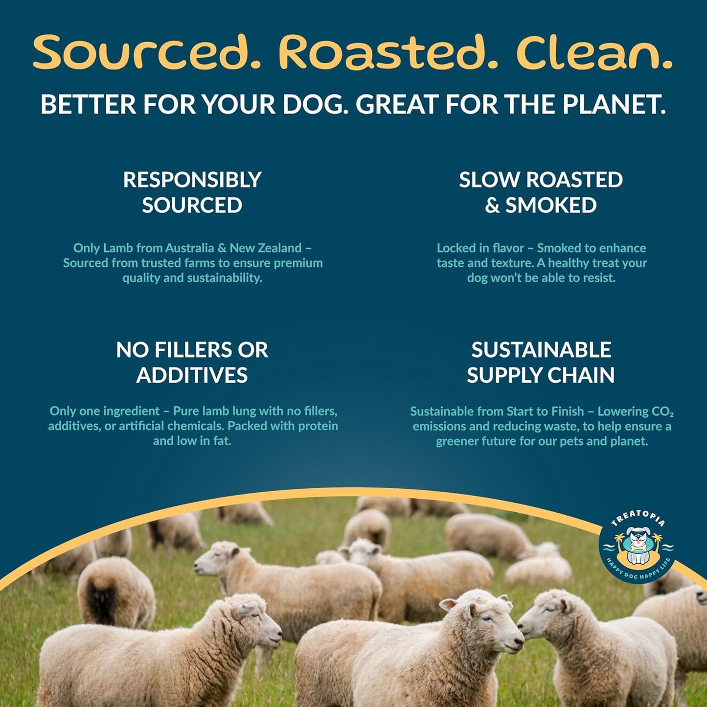 Lamb Lung Filet Dog Treats, 4 LB Bag - All-Natural, Sustainable, Healthy, High Protein, Hand-Trimmed, Slow-Roasted, Made in The USA, Nutritious, No Additives, No Fillers