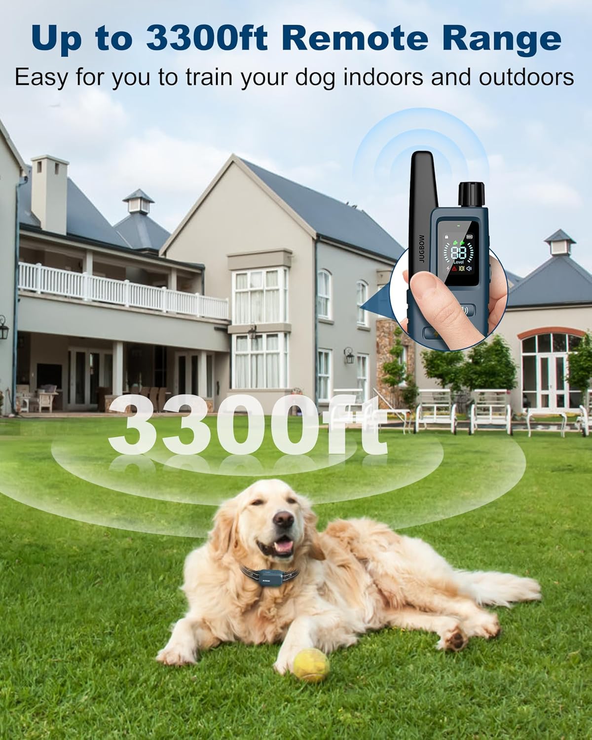 Jugbow - 4200FT Dog Training Collar with Remote IPX8 Waterproof Electric Collar with 4 Training Modes, Security Lock