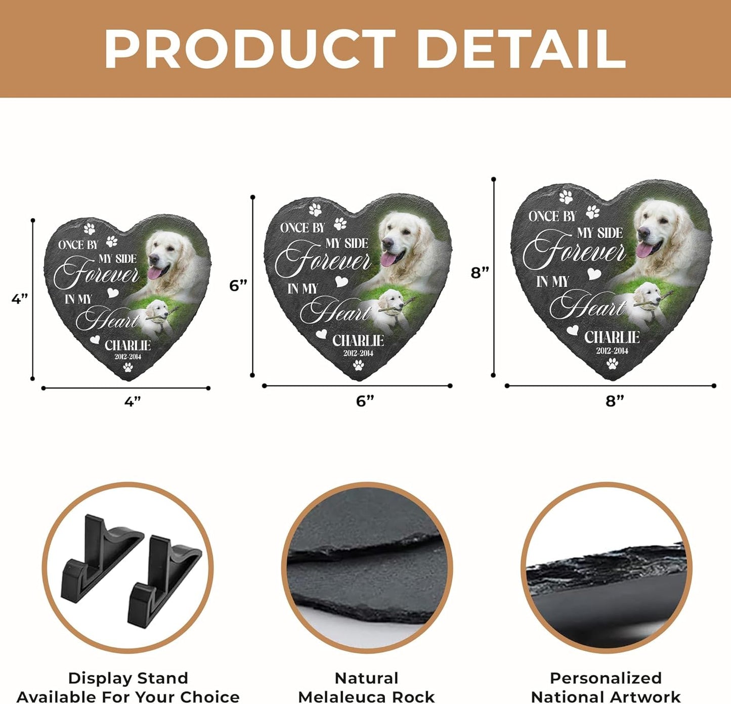 Dog Stones Memorial Personalized Pet Loss Gifts Dog Memorial | Pet Remembrance Stone for Furry Companion Passed Away | Cat Memory Stone Outdoor with Photo | Best Thoughtful Gift for Pets Loss