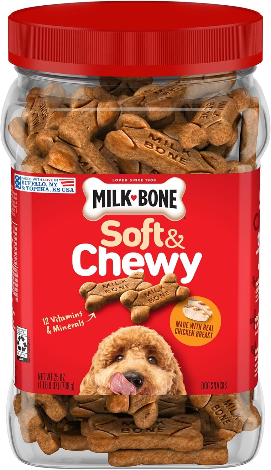 Milk-Bone Soft & Chewy Chicken Recipe Dog Treats, 25 Ounces (1 Count)