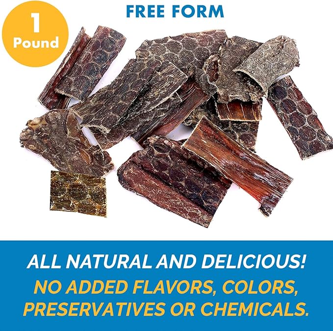 Esophagus Dog Treats - (Free Form - 1 lb) 100% Natural, Flat Gullet Sticks for Dogs, Beef Jerky Dog Treats Strips, NO Preservatives, Hormones, or Antibiotics