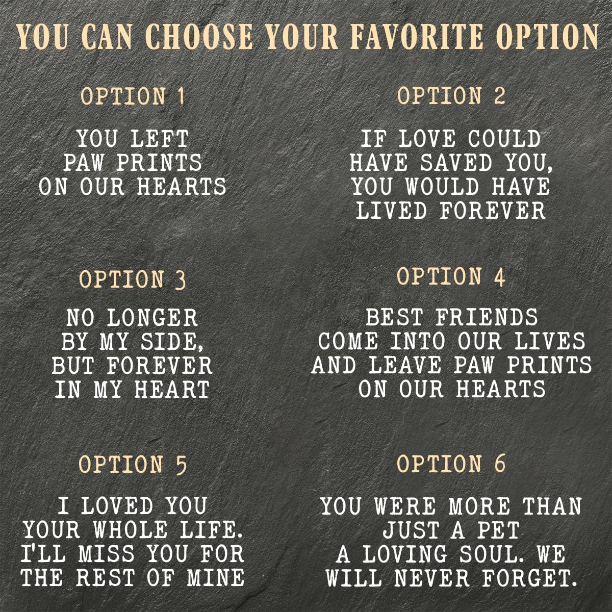 Heart Shaped Pet Headstone Marker with Cat Paw Print, Quote Options - Fit with Loss of Your Emotional Support Pets, Memorial Gifts for a Beloved Dog Outdoor & Indoor Decor