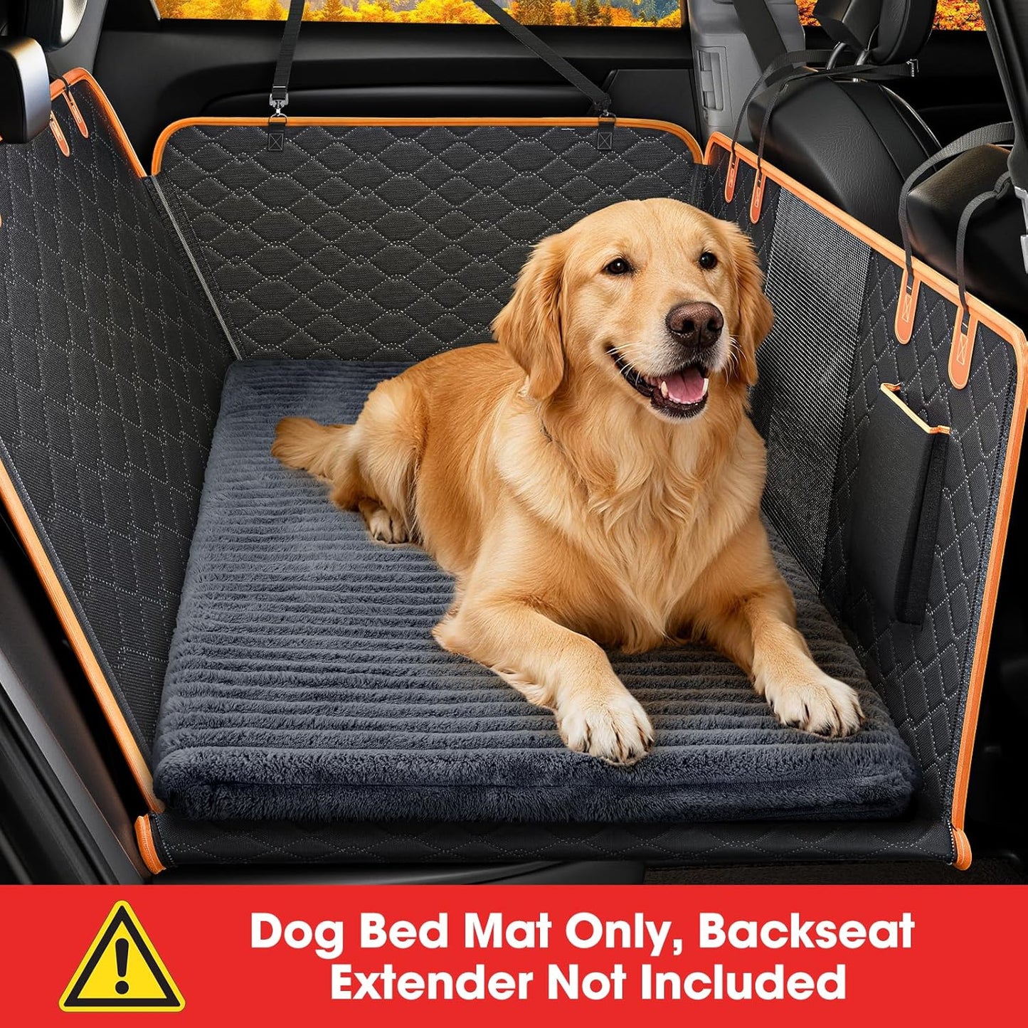 FURTIME Backseat Pet Bed Mat, Non-Slip Dog Bed for Car Back Seat, Washable Travel Pet Mat with Removable Cover, Dog Seat Covers Protector Fit for Backseat Extenders and Trucks SUVs, 54"x 24.8", Grey