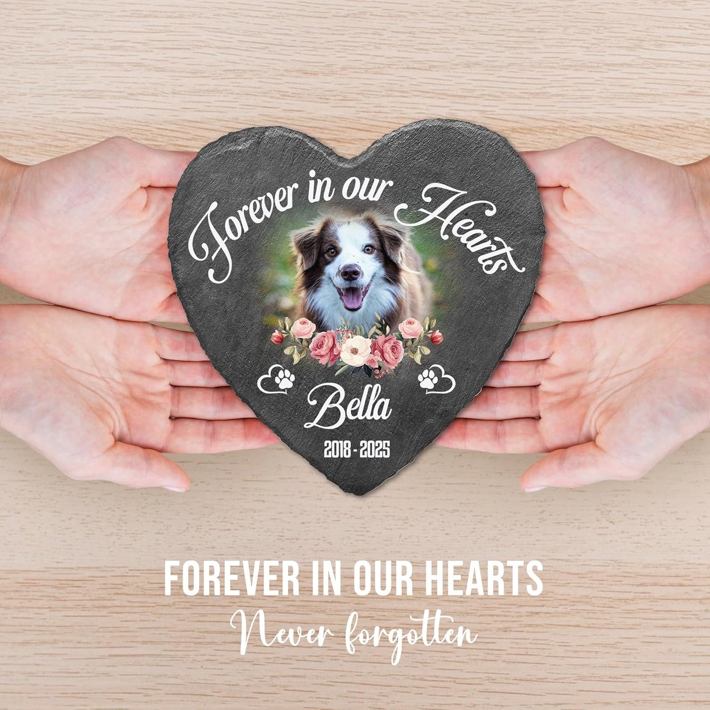 Custom Pet Stone Memorial Dog Memorial Plaque with Photo | Customized Headstone in Loving Memory Pets for Pets Lovers | Pet Memory Stone for Dog Sympathy Gifts Personalized Gifts for Dogs