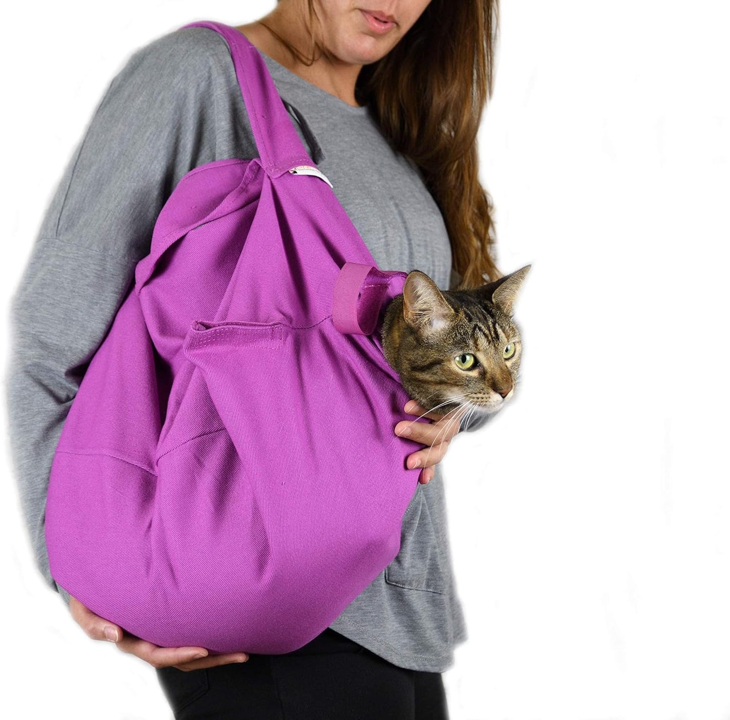 Cat-in-the-Bag Cozy Comfort Carrier - Small Lavender Pet Carrier and Cat Carrier Soft for Grooming, Vet Visits, Medication Administration, Dental Care, and Nail Trimming