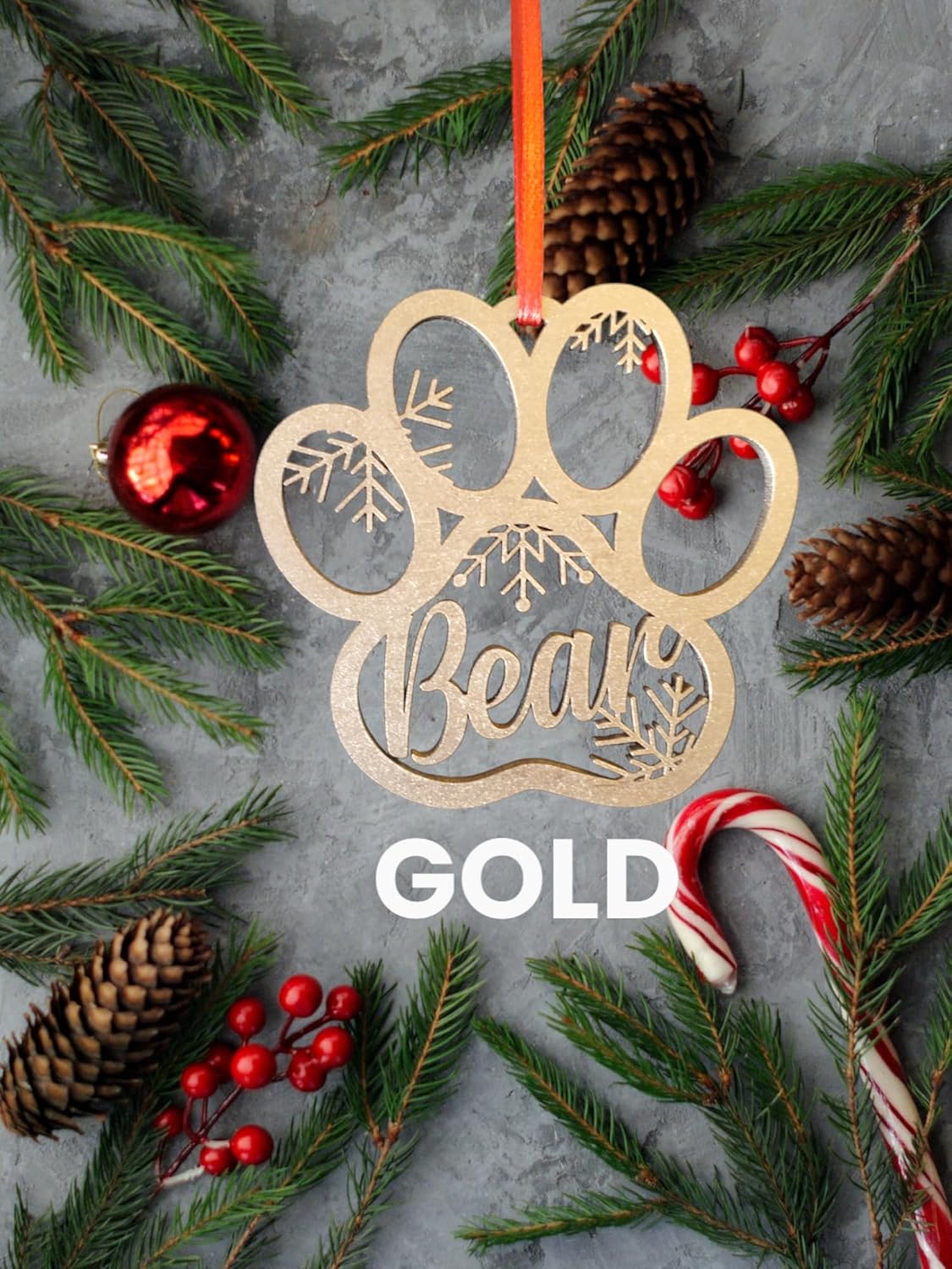 Personalized Dog Paw Ornament, Custom Pet Christmas Ornament, Animal 2024 Ornament