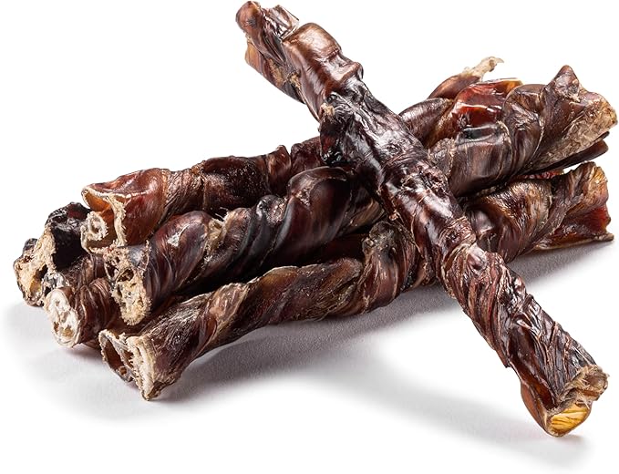 Jack&Pup 6" Bully Twists | Odor Free Bully Sticks for Dogs | Single Ingredient Dog Chew Sticks for Light Chewers | All Dog Breeds (25 Ct)