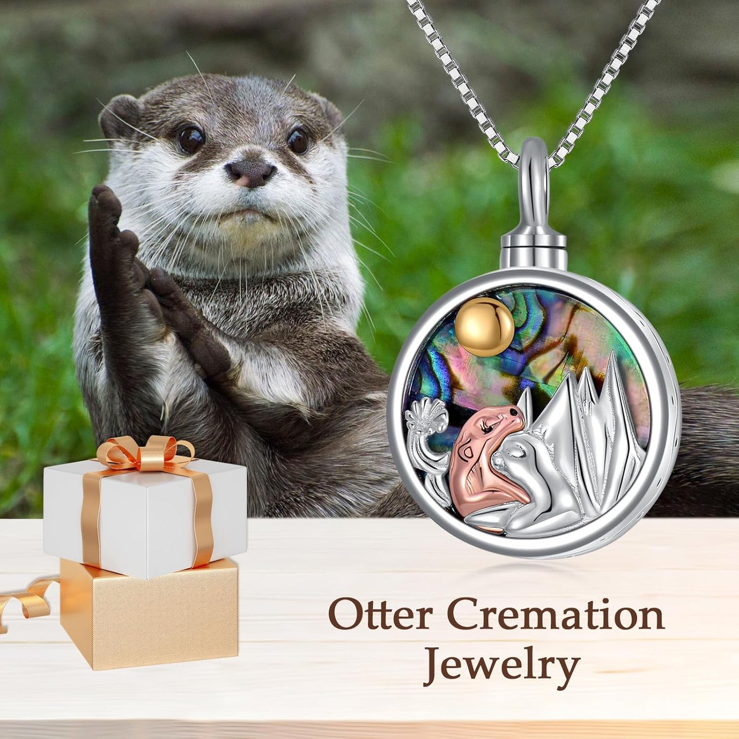 WINNICACA Urn Necklace for Ashes Sterling Silver Abalone Shell Cremation Jewelry for Ashes Jewelry Gifts for Nature Lovers Keepsake Memorial Jewelry for Women