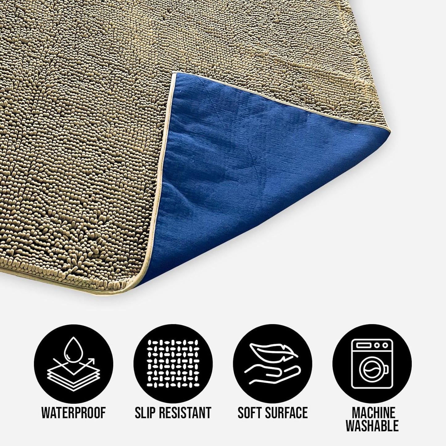 Muddy Mat® Dog Blanket - Chenille Water Absorption Blanket for Bed & Couch Cover for Dogs Washable, Anti-Slip Soft and Durable Furniture Protector for Dogs - Beige 30"x70"