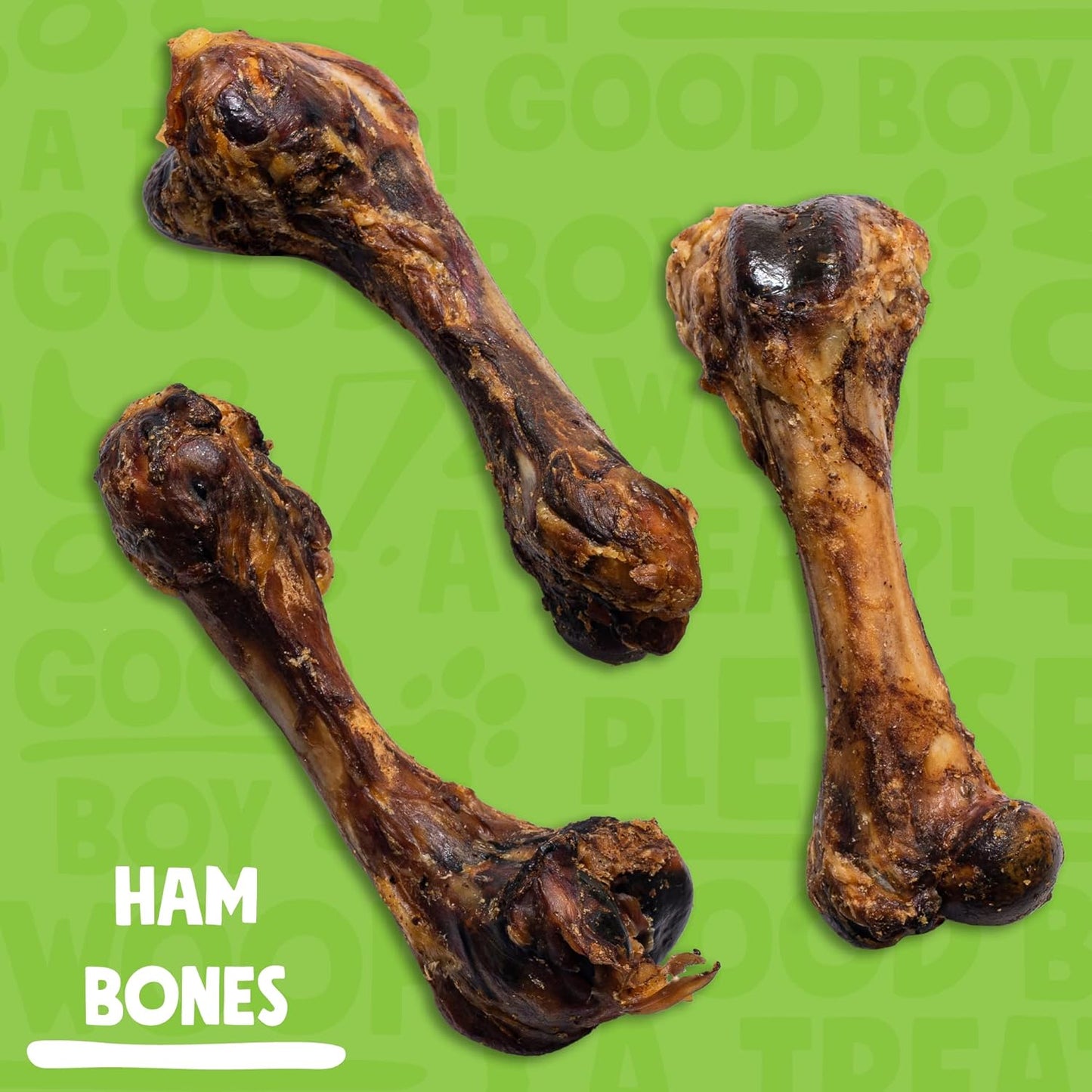 8" Pork Femur Bones for Dogs, Big Bones for Large Dogs, Gourmet Ham Beef Bone for Agressive Chewers, 3 Pack