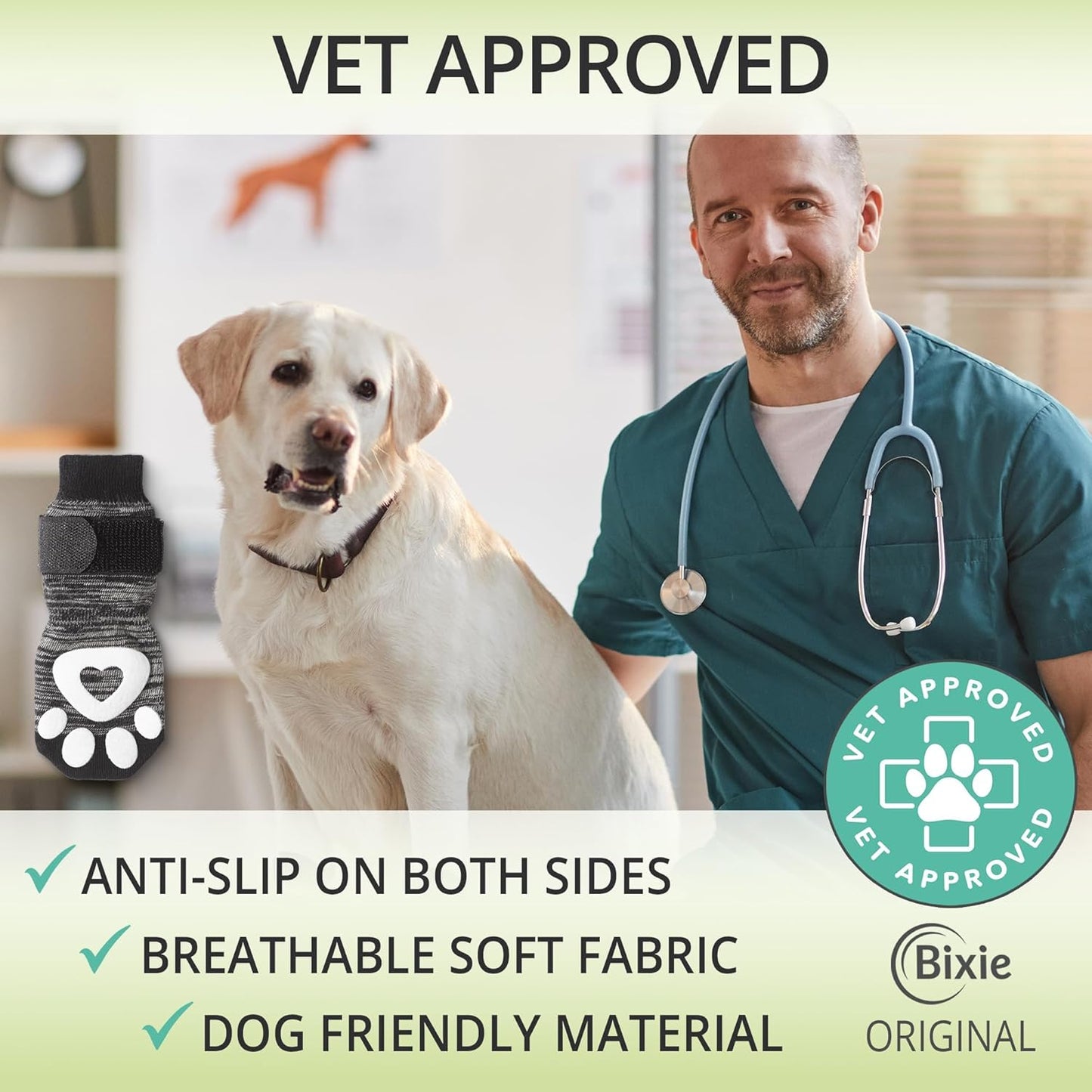 Non-Slip Dog Socks for Hardwood Floors - 6-Pack | Anti-Slip Toes to Prevent Licking Paws, Add Grip, and Provide Paw Protection | for All Ages and Senior Dogs - XXS