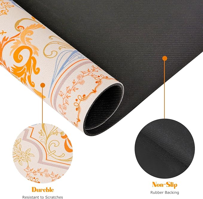 Pet Feeding Mat, Absorbent Cat Dog Mat for Food and Water Bowls Floors, No Stains Quick Dry Cat Dog Feeding Water Bowl Mats for Sloppy Drinkers, Pet Feeding & Watering Supplies (Boho, 16"x 24")