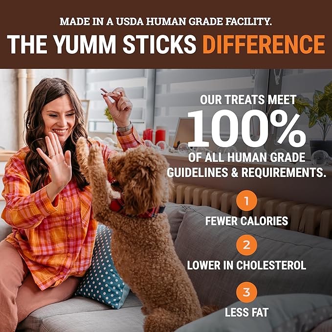 etta says! Yumm Sticks - Real Meat Dog Jerky Treats - Beef, Chicken, Pork, and Turkey Variety Pack - Human Grade - Made in The USA (24 Count Pack of 1)