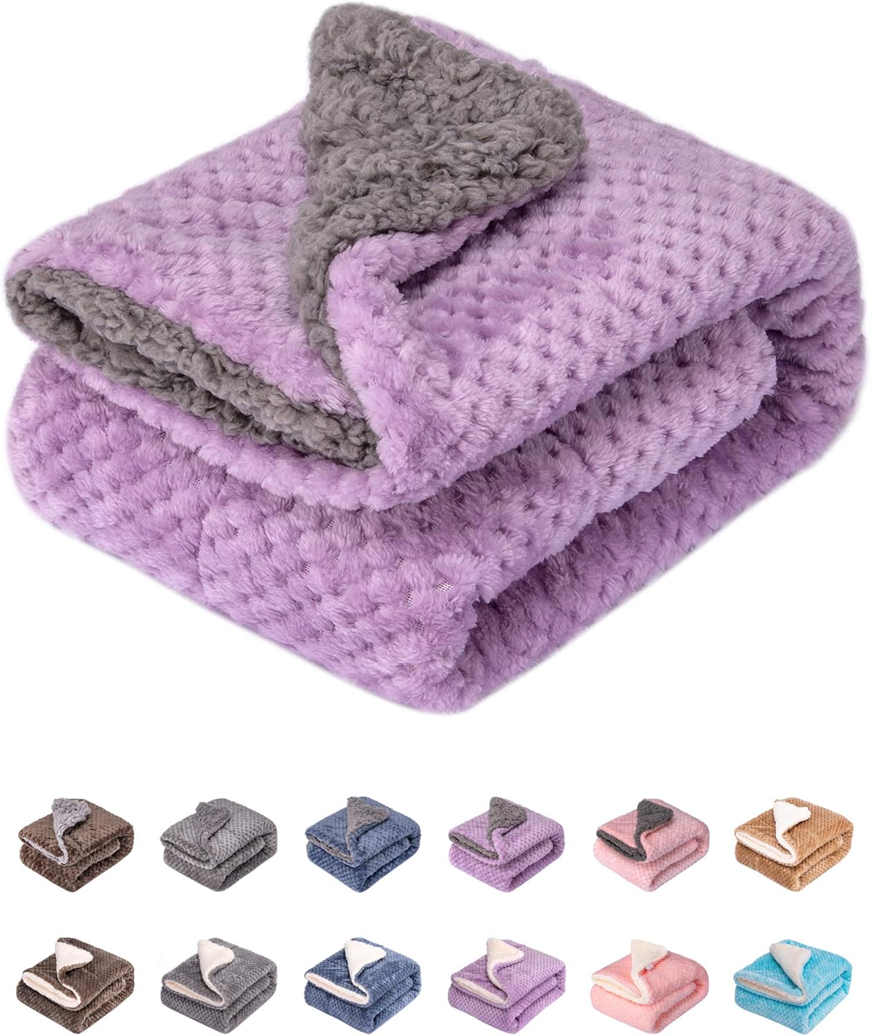 Fuzzy Pet Blanket, Warm and Soft Plush Fleece for Dog, Cat Bed, Couch, Sofa, Travel, Outdoor, Camping (32" x 40", DG-Lavender)