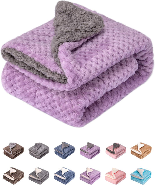 Fuzzy Pet Blanket, Warm and Soft Plush Fleece for Dog, Cat Bed, Couch, Sofa, Travel, Outdoor, Camping (32" x 40", DG-Lavender)