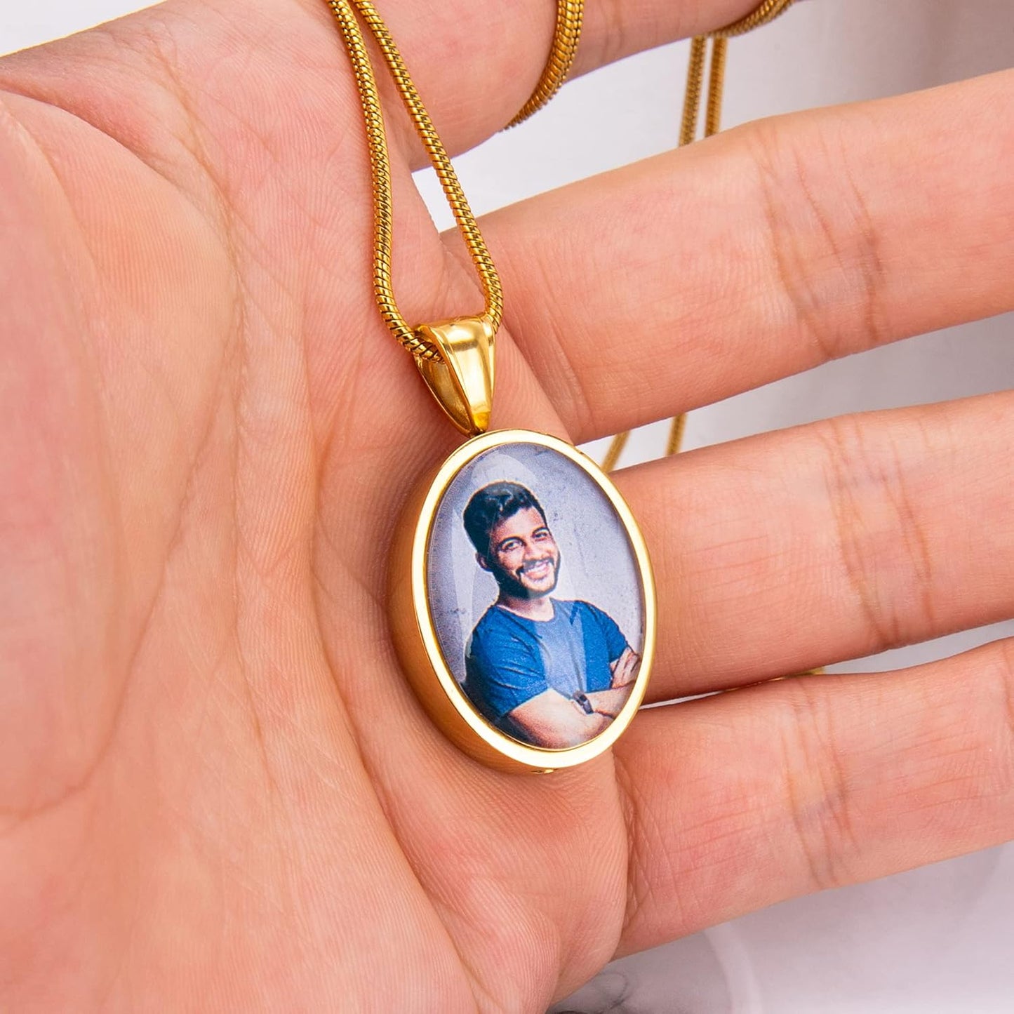 Farfume Personalized Pet Urn Necklace for Dog Cat Ashes Cremation Pet Memorial Customized Photo Text Engraving Pendant Keepsake Funeral Jewelry