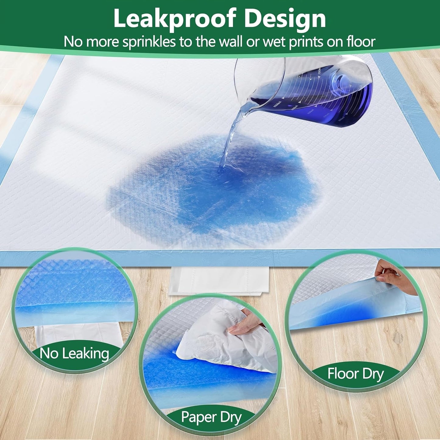 Gimars Thicker Heavy Absorbency Pet Training Puppy Pads 28"x34"- Extra Large Disposable Polymer Quick Dry No Leaking Pee Pads for Dogs, Cats, Rabbits and Other House Training Pets, 30 Count