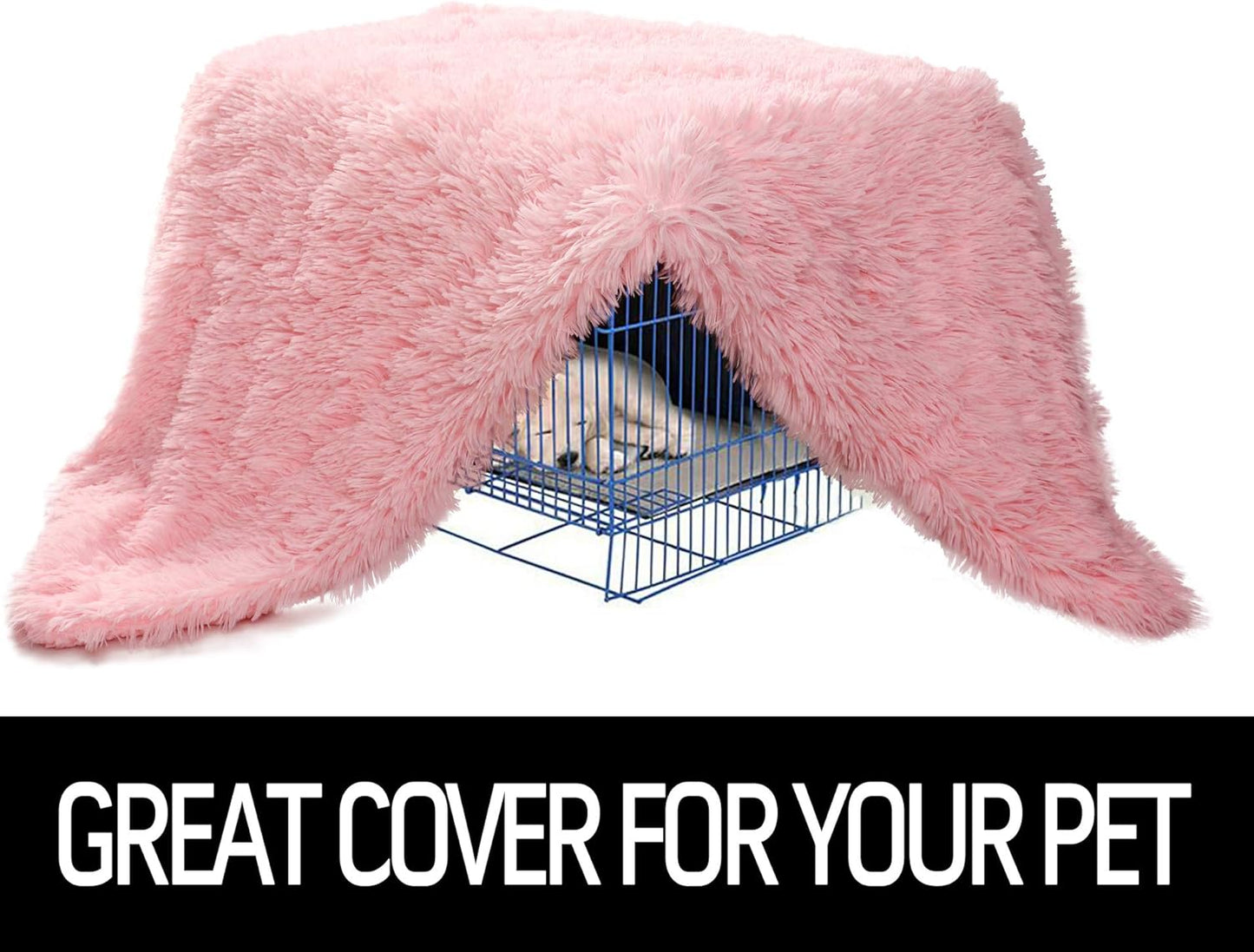 LOCHAS Luxury Fluffy Dog Blanket, Extra Soft and Warm Sherpa Fleece Pet Blankets for Dogs Cats, Plush Furry Faux Fur Puppy Throw Cover, 30''x40'' Pink