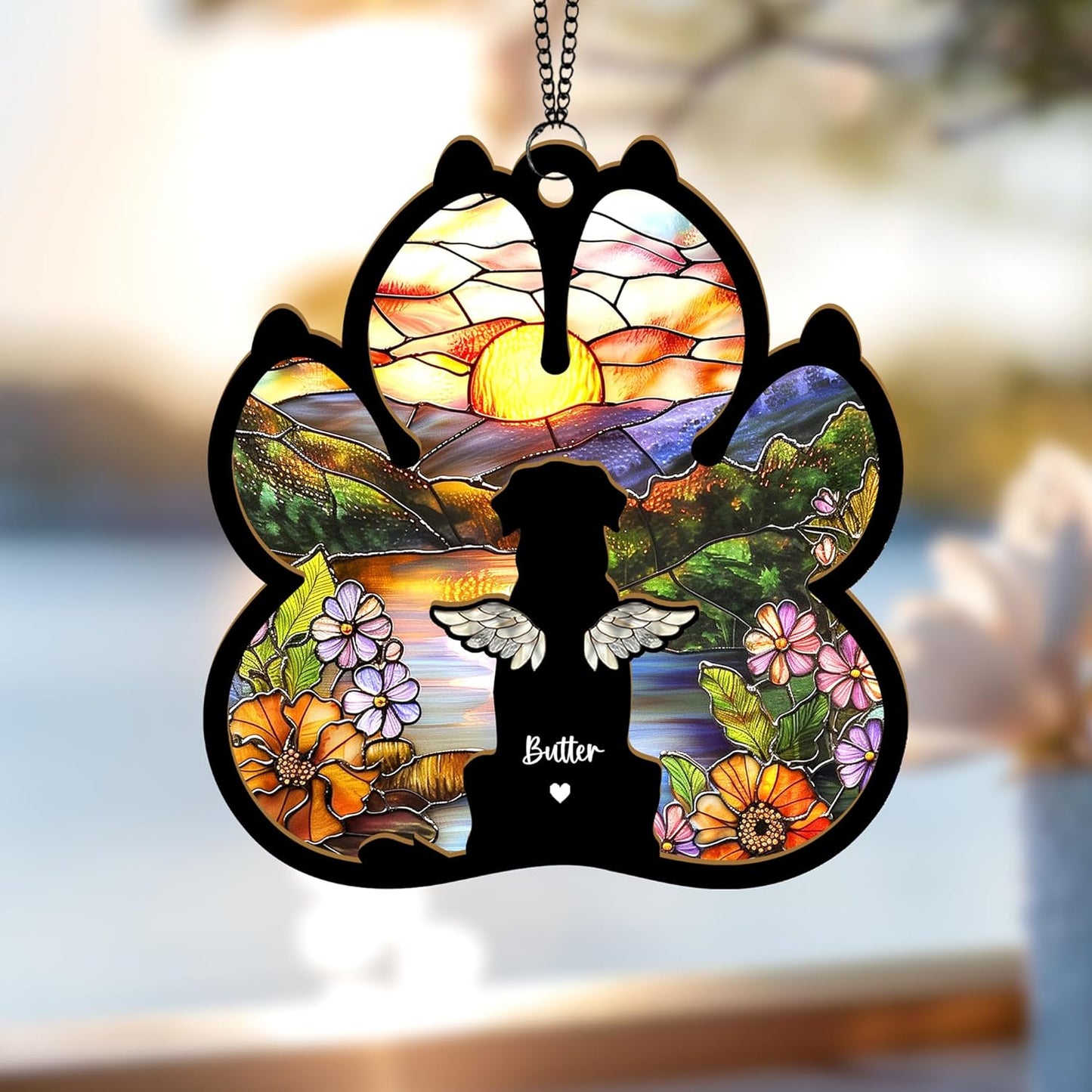 Personalized Dog Memorial Suncatcher – Custom Suncatcher with Name & Breed for Up to 3 Pets, Pet Loss Sympathy Gift, Memorial Keepsake for Dog Lovers