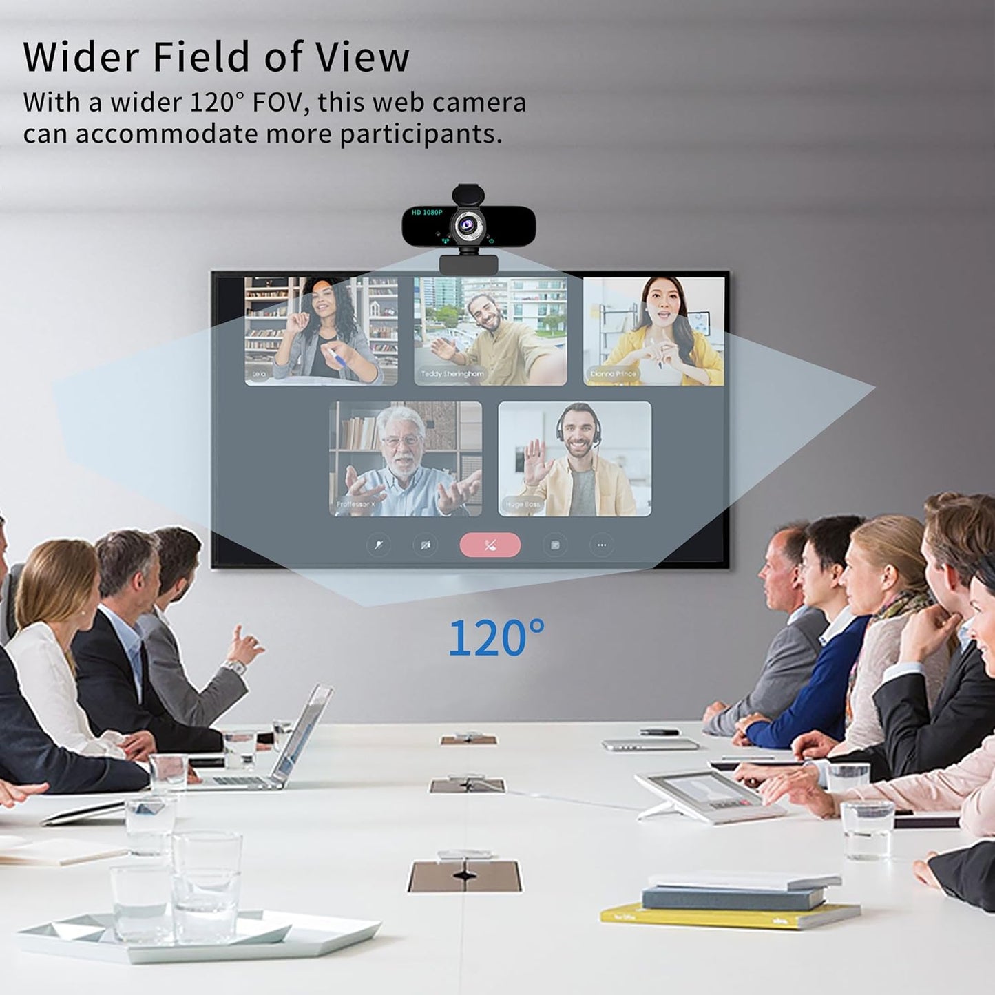 1080P Webcam for Computer/Laptop/Desktop/PC, External Camera with Microphone, USB Plug&Play, Auto Low Light Correction, Privacy Cover, Tripod, Wide Angle for Meeting/Online Video/Zoom