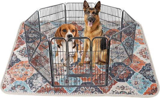 IEUUMLER Washable Pee Pads for Dogs, 1 Pack Reusable Non-Slip Grip, Super Absorbent Waterproof Puppy Pads for Potty Training, Playpen, Crate, Whelping Box EU011 (Orange, 71" x 71")