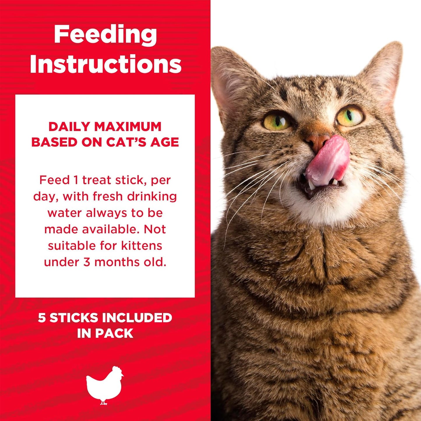 Country Kitchen Chicken & Liver Tender Meaty Sticks Cat Treats, High in Protein, Easy to Break and Chew, 0.88 Oz, 5 Count