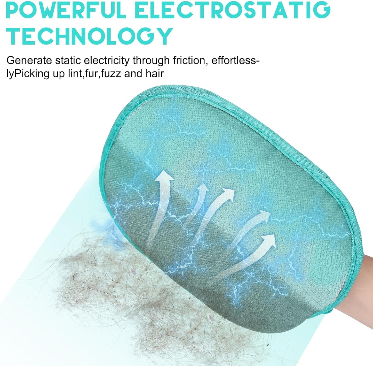 Pet Hair Remover, Electrostatic Pet Hair Removal Gloves, Reusable Cat & Dog Hair Remover for Couch, Furniture, Carpet, Curtain, Upgraded Animal Fur Removal Tool, Cat Grooming Gloves-1 PCS