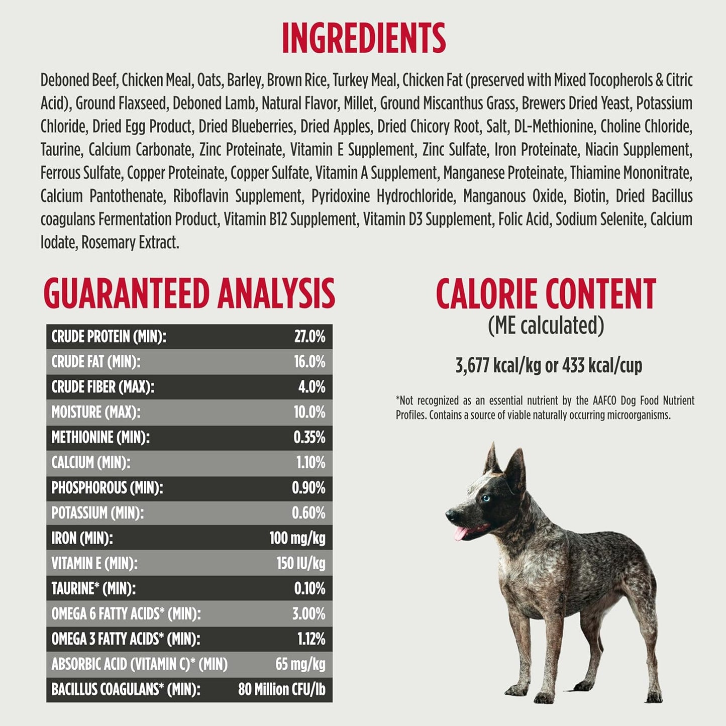 Nulo Frontrunner Ancient Grains High-Protein Dog Food, Beef, Barley, & Lamb Recipe- Natural Dry Dog Food with Probiotics, Grain-Inclusive Kibble for Adult Dogs, 25 lb Bag