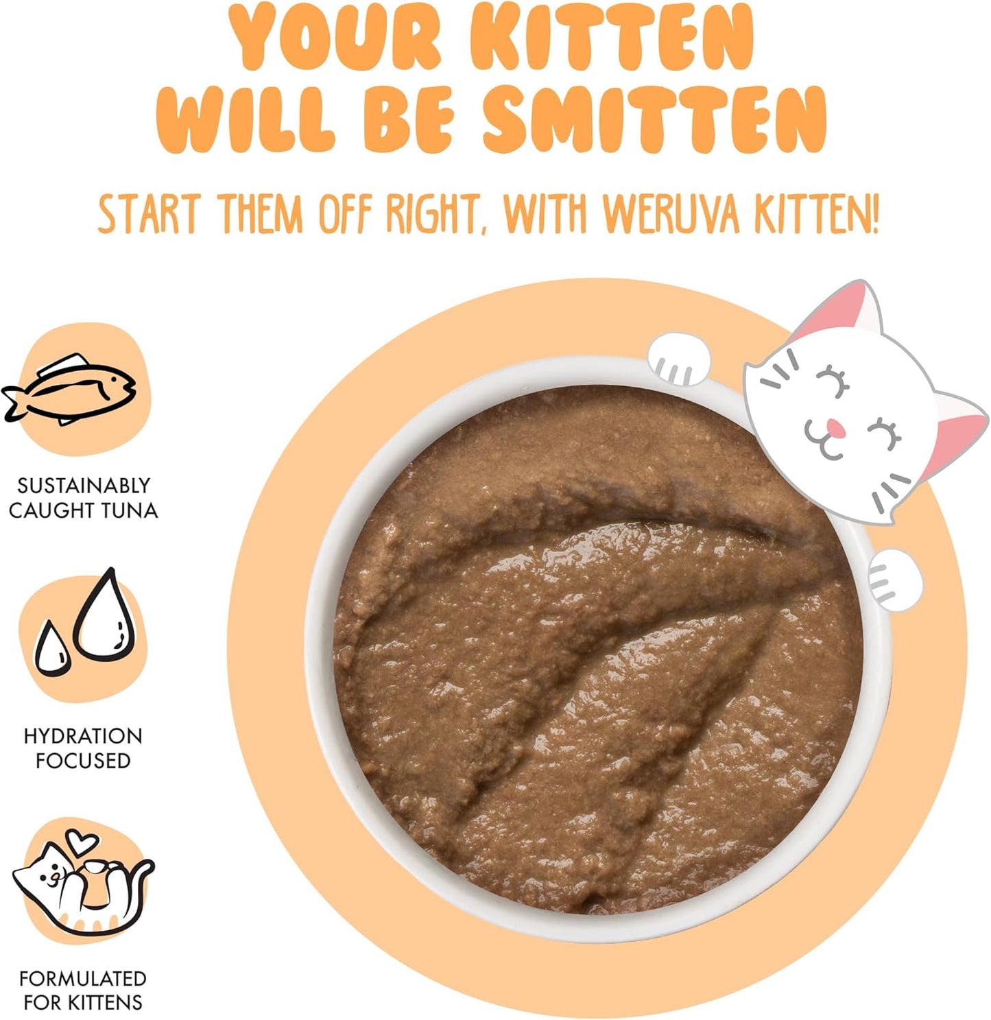 Weruva Kitten, Tuna & Salmon Formula in a Hydrating Purée 3oz Can (Pack of 12)
