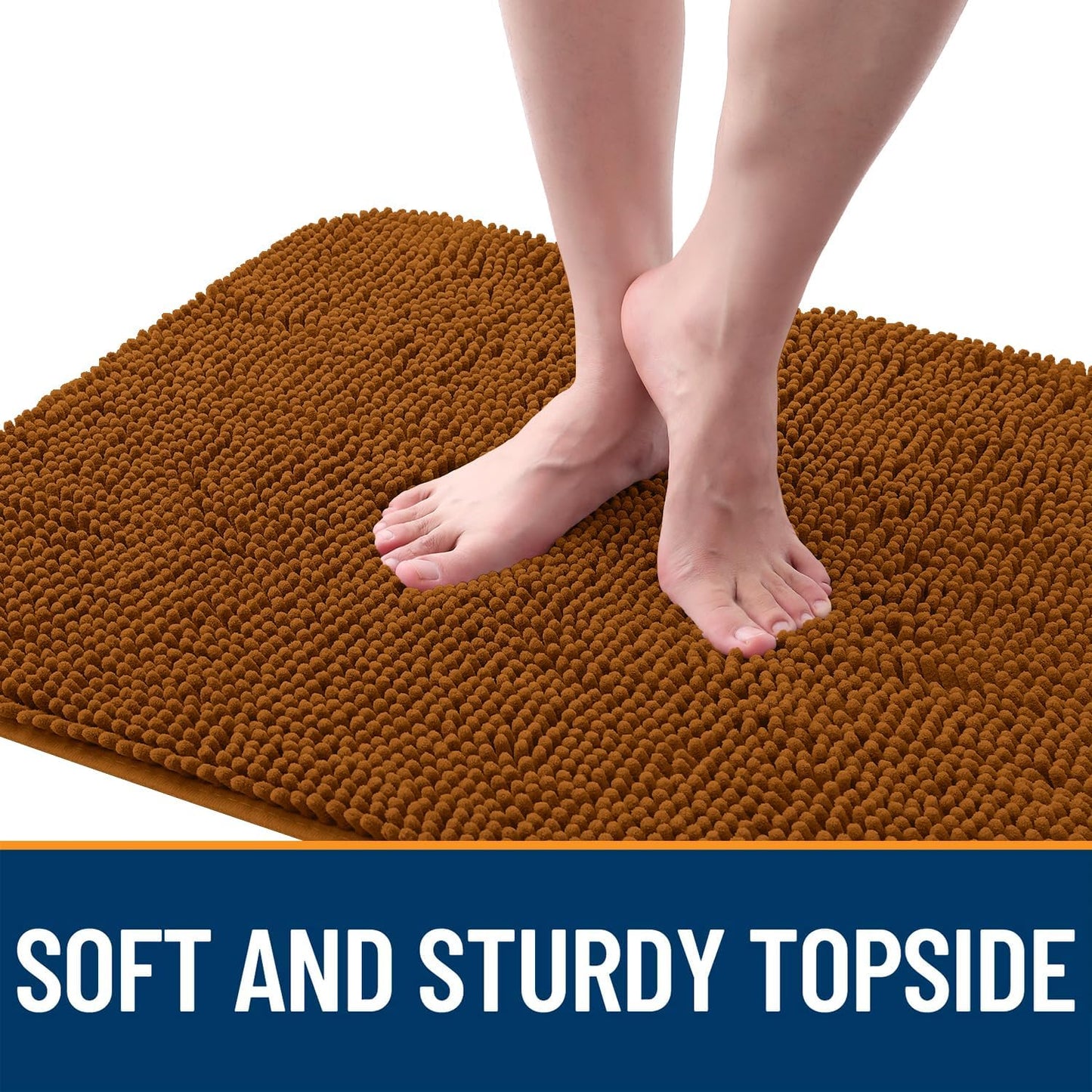 OLANLY Dog Door Mat for Muddy Paws 36x24, Absorbs Moisture and Dirt, Absorbent Non-Slip Washable Doormat, Quick Dry Chenille Mud Mat for Dogs, Entry Indoor Entryway Carpet for Inside Floor, Ochre