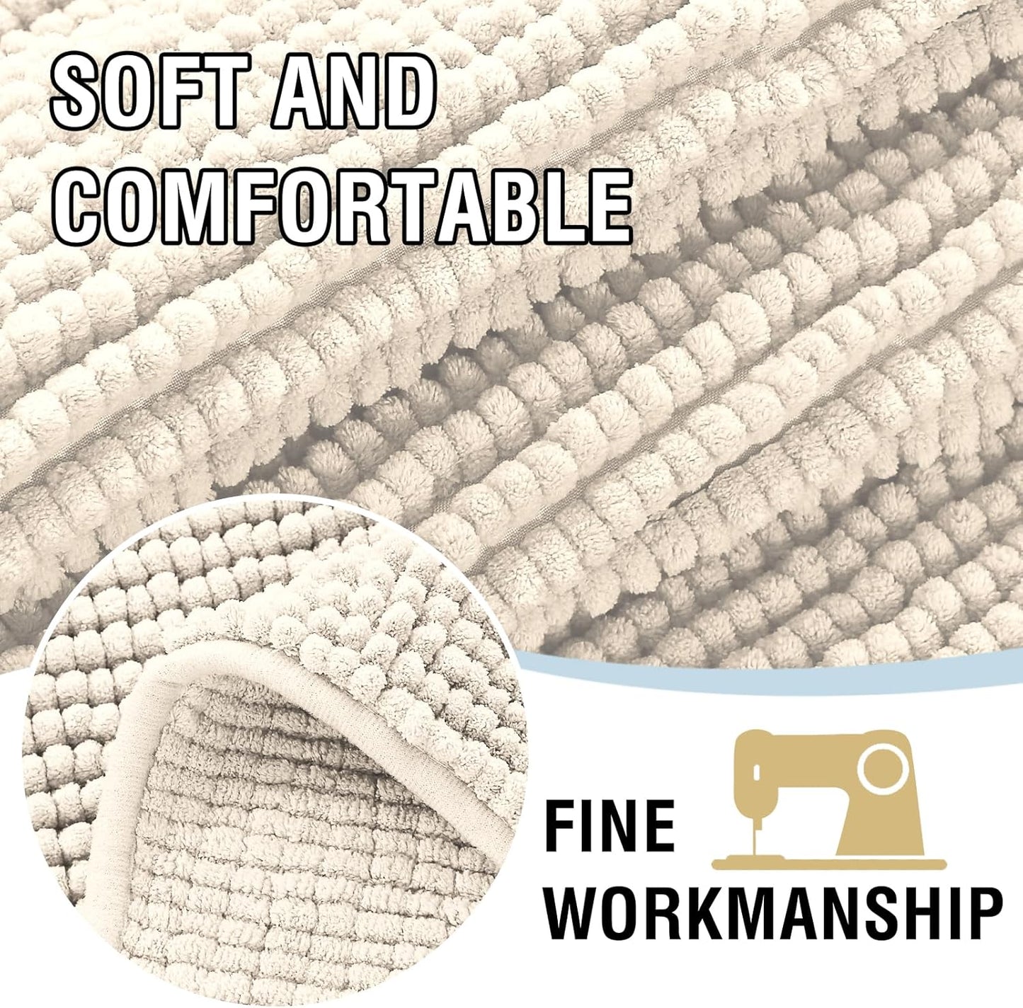 H.VERSAILTEX Plush Chenille Couch Cover for Dogs Pets Blanket for Bed Anti-Slip Soft and Durable Furniture Protector for Small Medium Large Cats Washable (52" x 82", Ivory)