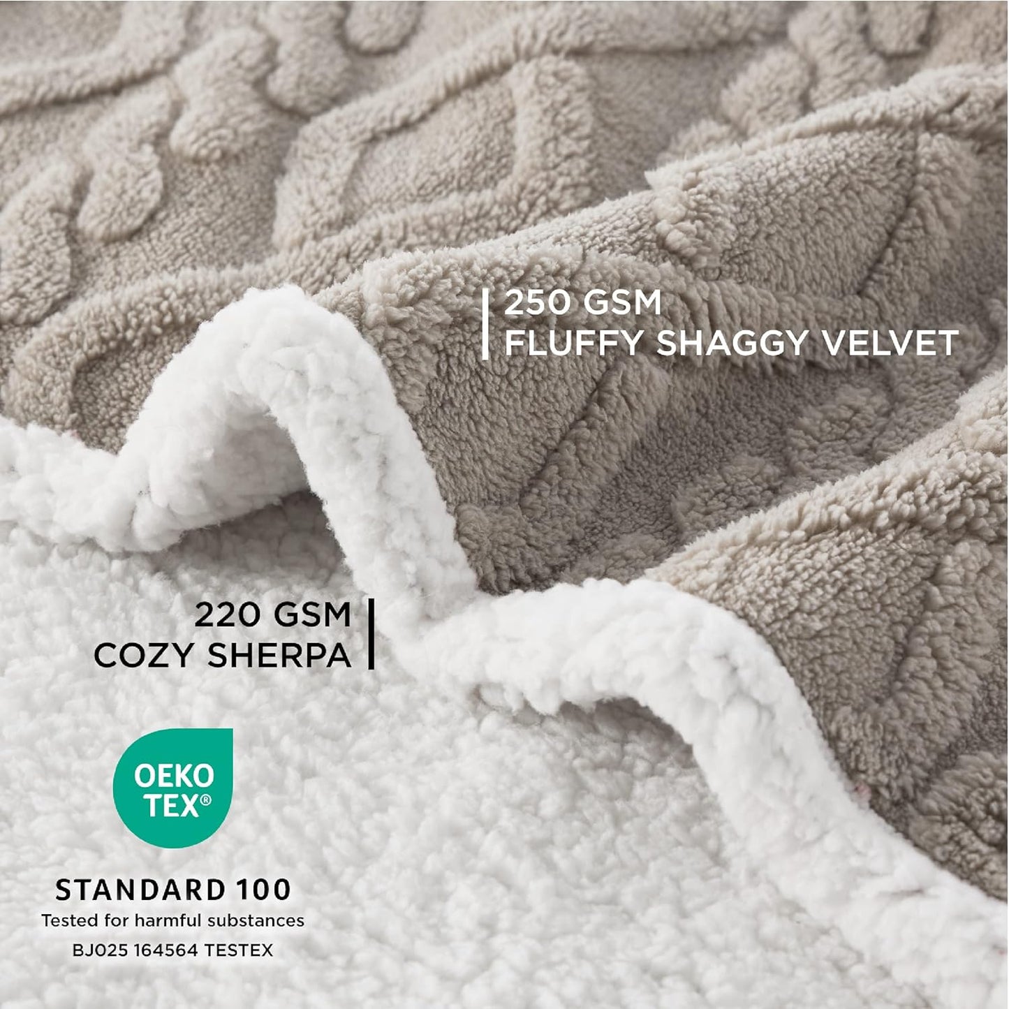 Bedsure Waterproof Dog Blankets for Bed - Pet Blanket for Bed Couch Protector Washable, Jacquard Coral Fleece Cat Throw Blanket, Soft Plush Reversible Furniture Protection, Queen, 86x90, Pale Oak