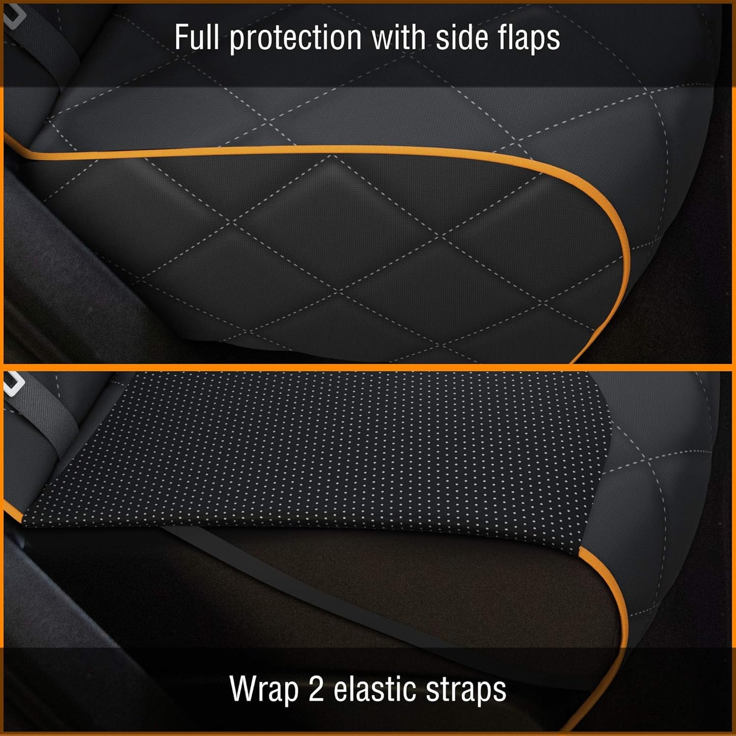 Active Pets Orange Car Rear Seat Cover for Dogs, Durable Waterproof & Scratch Resistant Vehicle Backseat Protector, Nonslip Dog Accessory & Pet Protection for Back Seats, Machine Washable